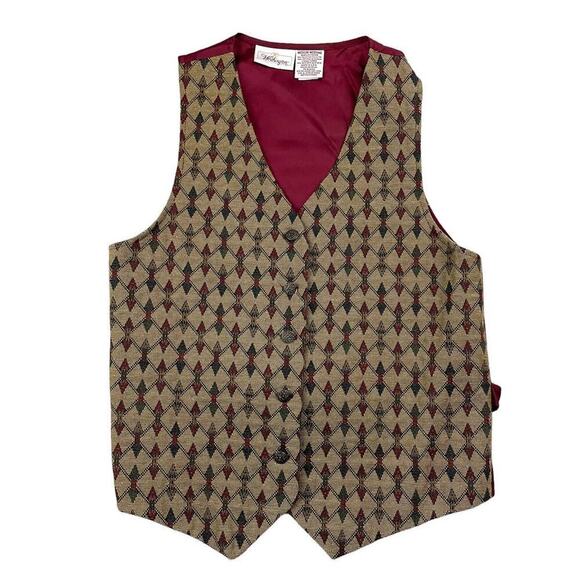 VTG Worthington Burgundy Vest MEDIUM | Square Design | NWT Retro 90s Y2K USA - Picture 1 of 12